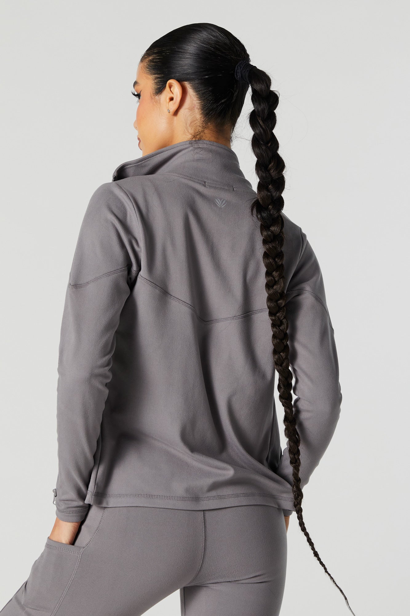 Active Mock Neck Zip-Up Hoodie