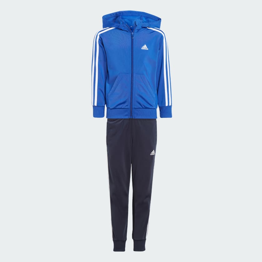 ADIDAS JUNIOR LITTLE KIDS 3-STRIPES SHINY TRACKSUIT BLUE