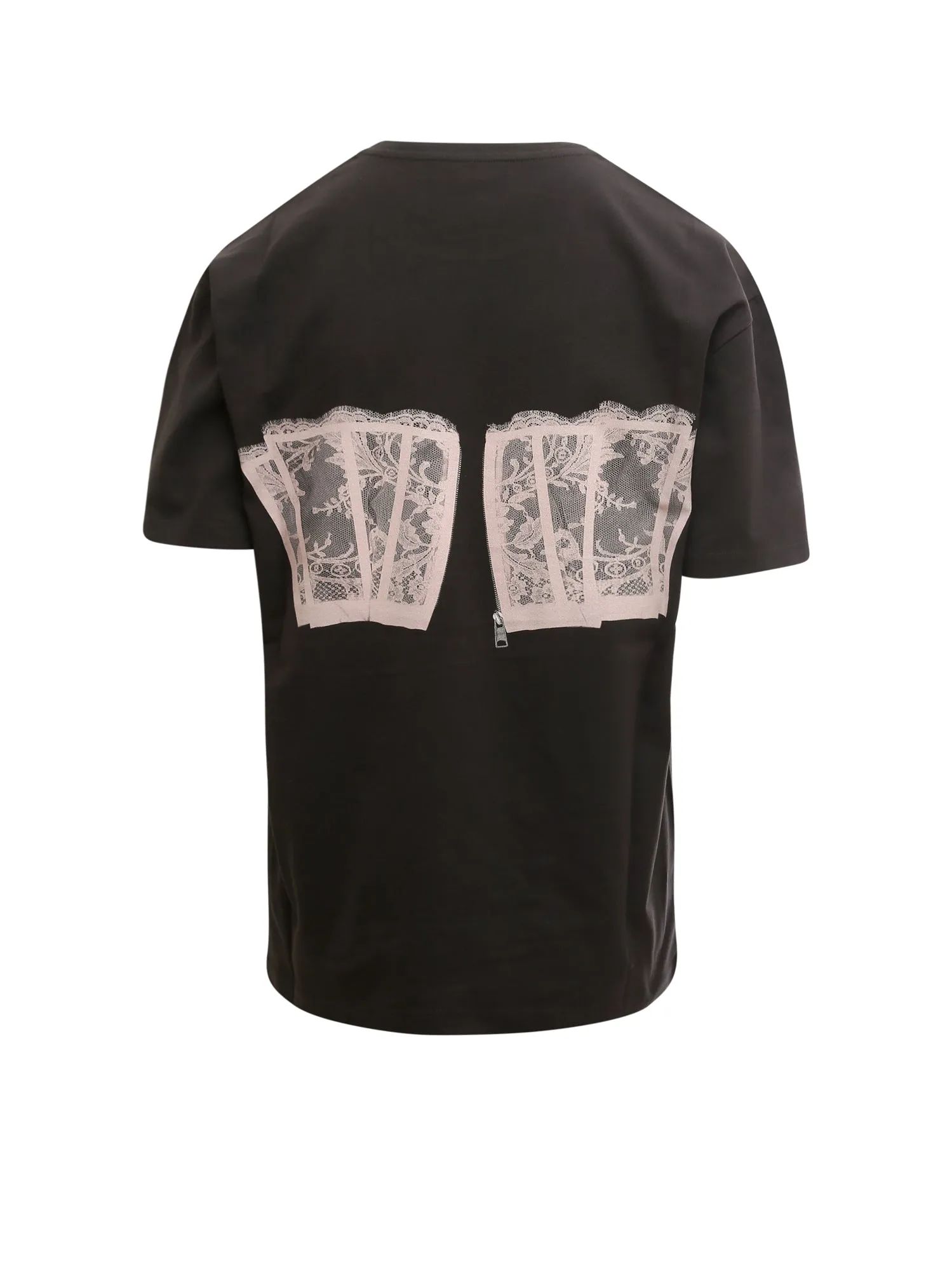 Alexander McQueen Lace Corset Crewneck T-Shirt