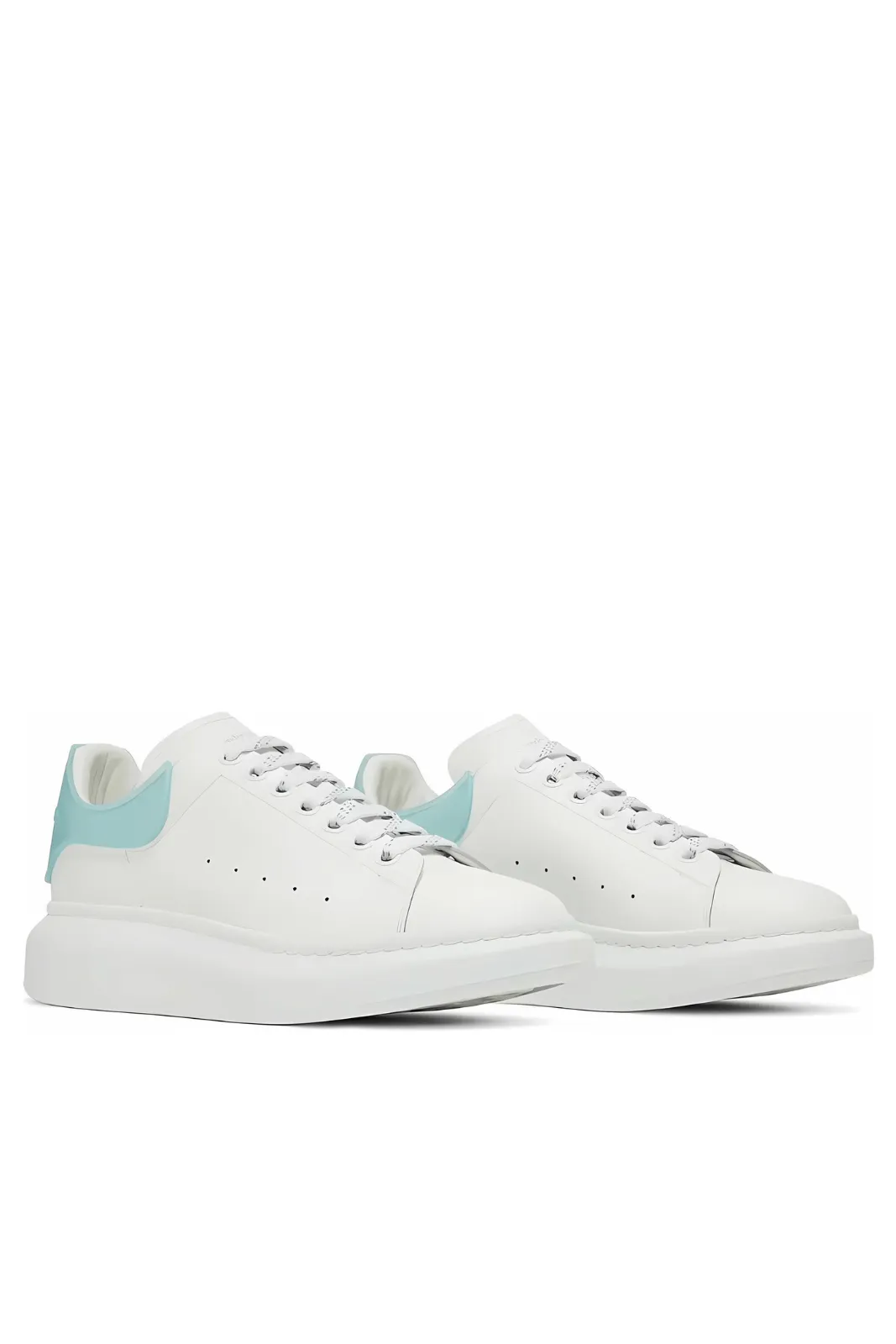 Alexander McQueen Logo Detailed Lace-Up Sneakers White/Baby Blue