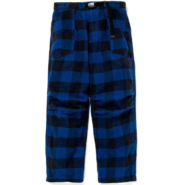 Alpinist Cotton Flannel Block Check Easy Pants - Blue/Black