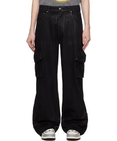 Amiri Black Wax M65 Baggy Denim Cargo Pants