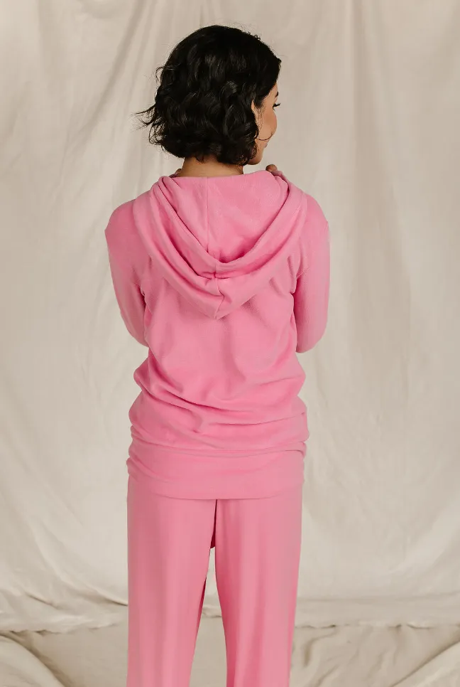 Ampersand Avenue - Halfzip Hoodie Performance Fleece - Pink Tulip