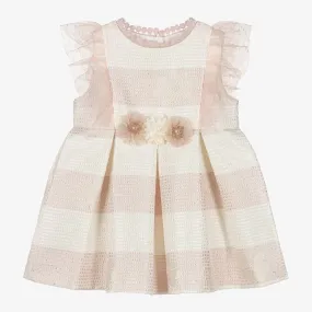 Baby Girls Pink Striped Floral Dress