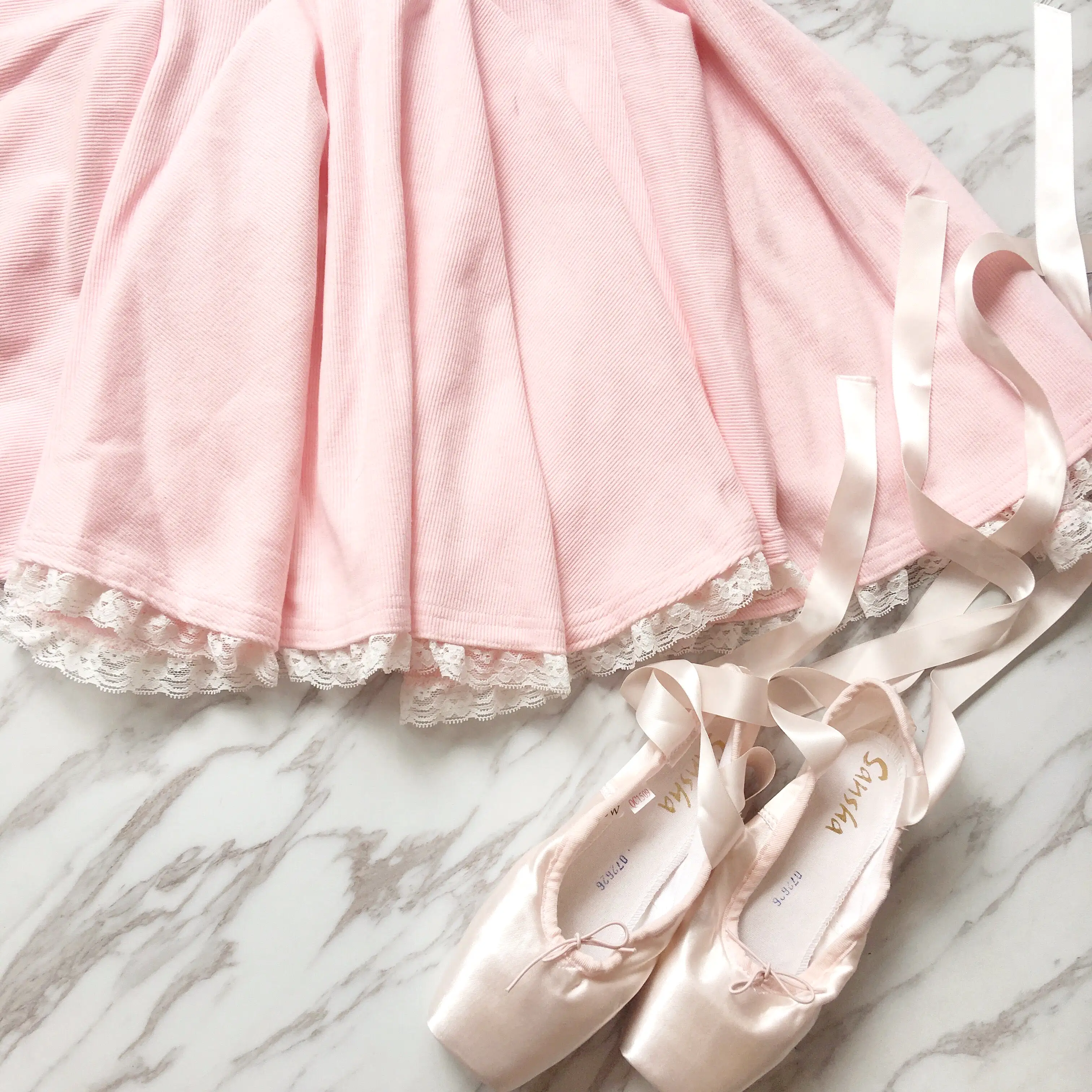 ballet style pink slip dress