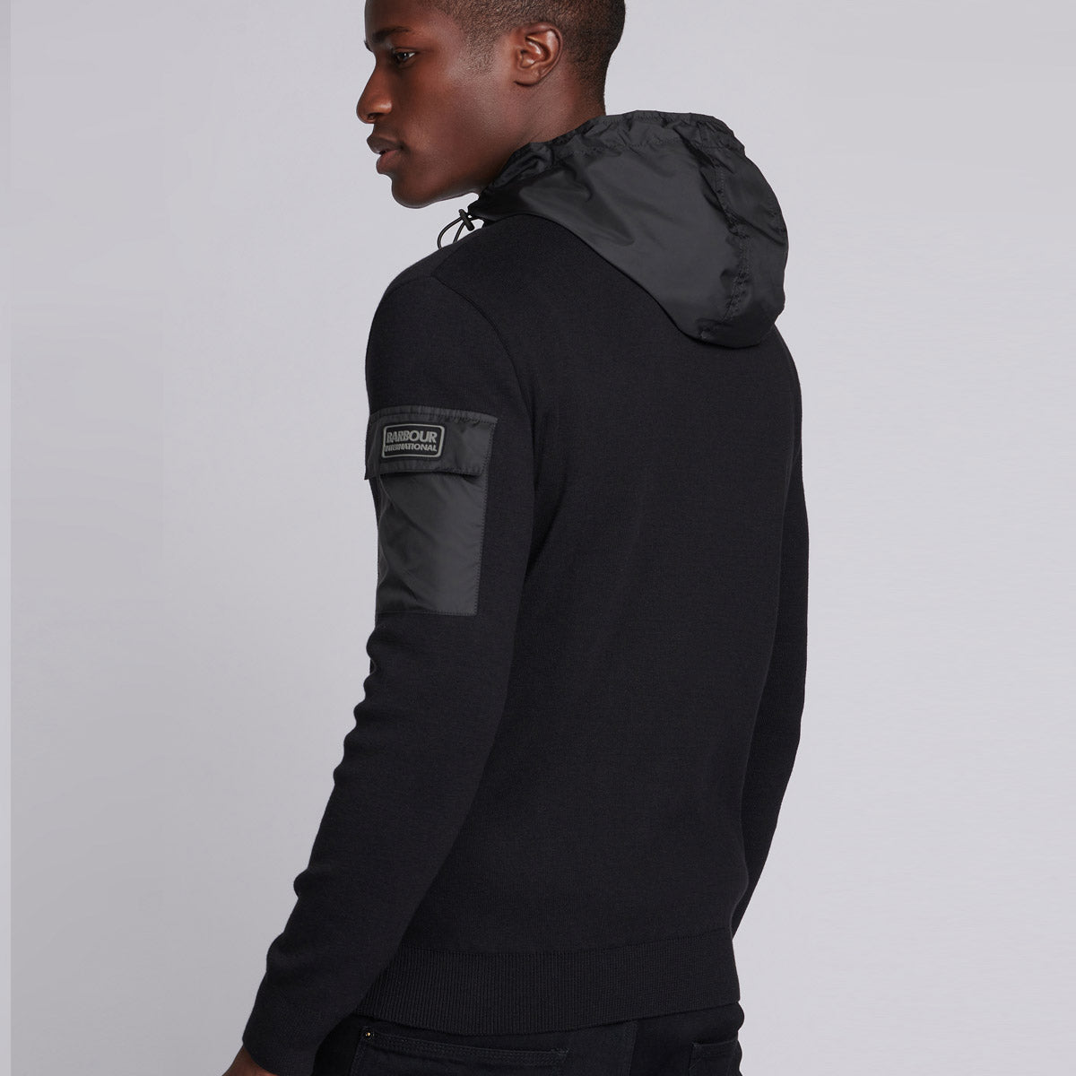 Barbour International - Swift Knit Zip Up Hoodie in Black