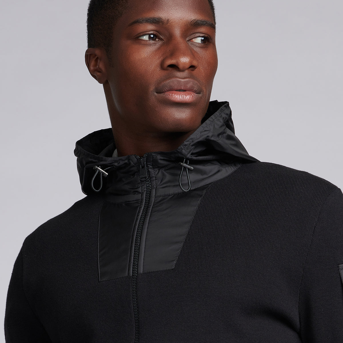 Barbour International - Swift Knit Zip Up Hoodie in Black