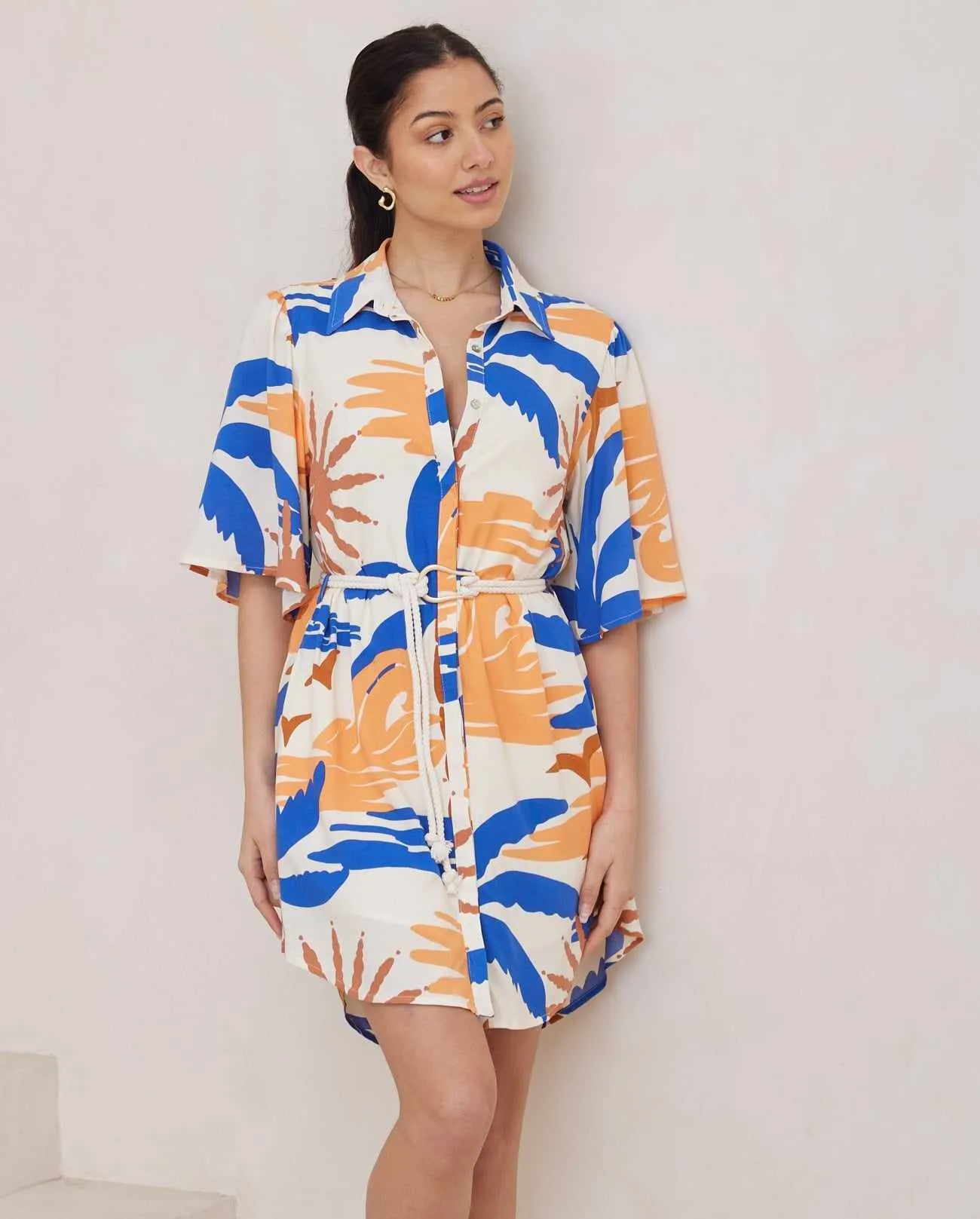 Bianca Shirt Dress - Cosmic Sunset