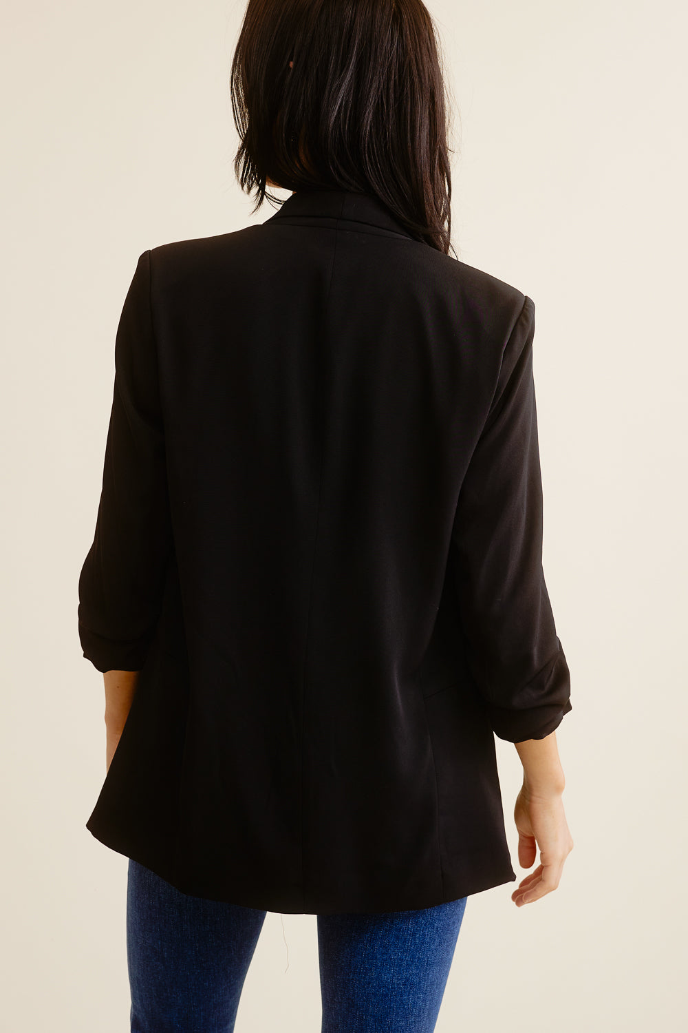 Black 3/4 Sleeve Blazer