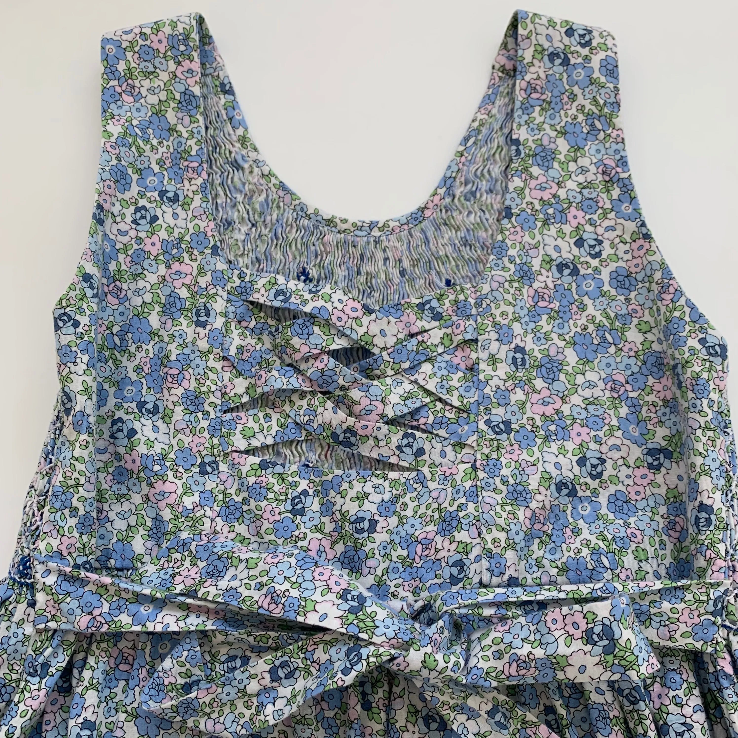 Blue Floral Dress With Smocking: 10 Years