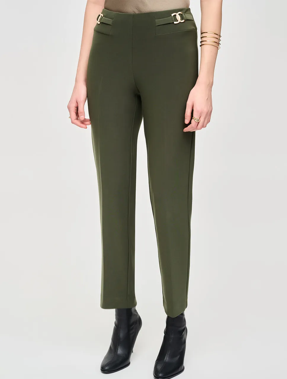 Bonded Silk Straight Leg Pants | Joseph Ribkoff