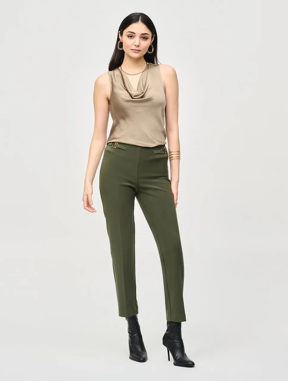 Bonded Silk Straight Leg Pants | Joseph Ribkoff