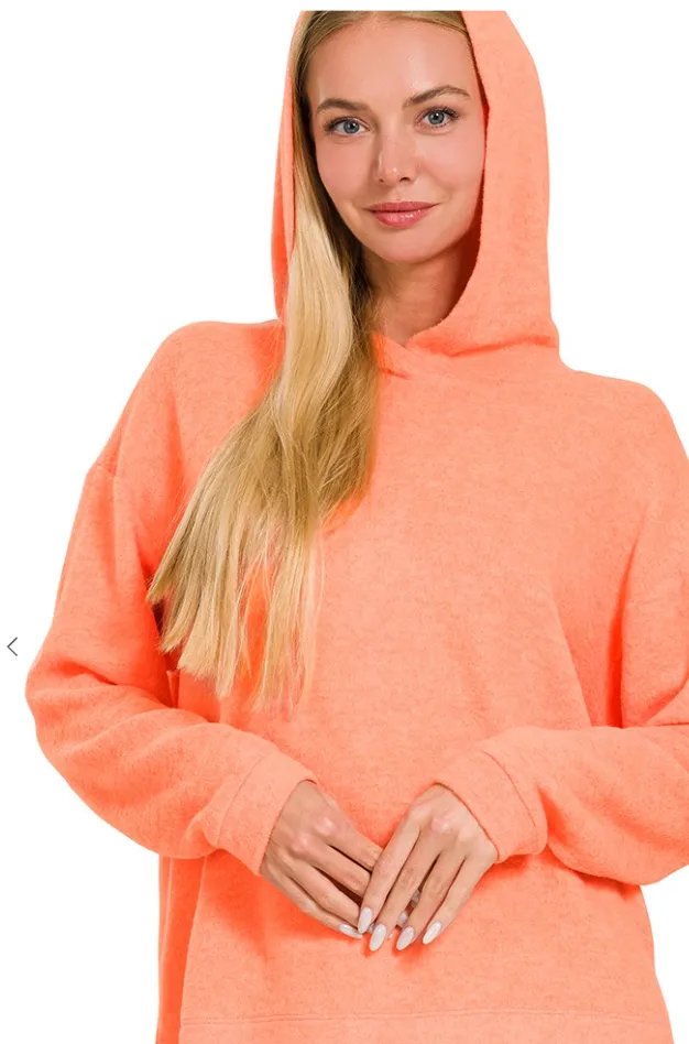 Brushed Melange Lightweight Ultra Comfy Hoodie