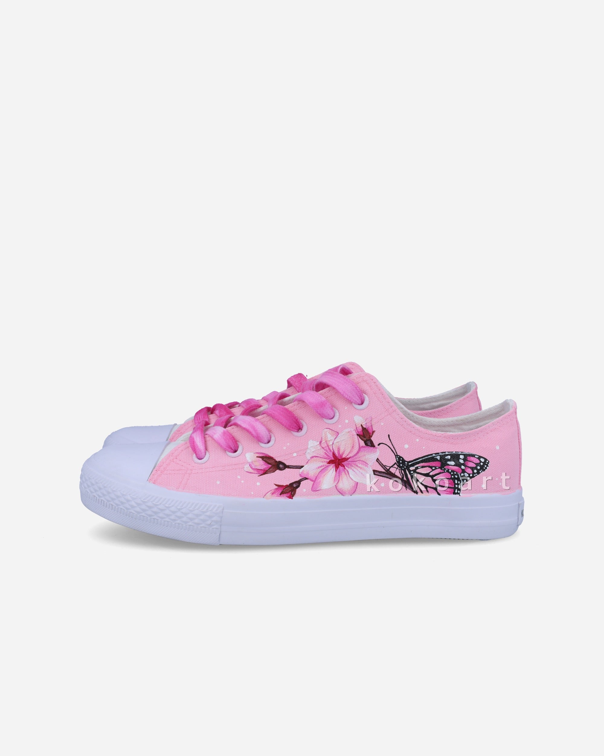 Butterfly Pink Hand Painted Shoes