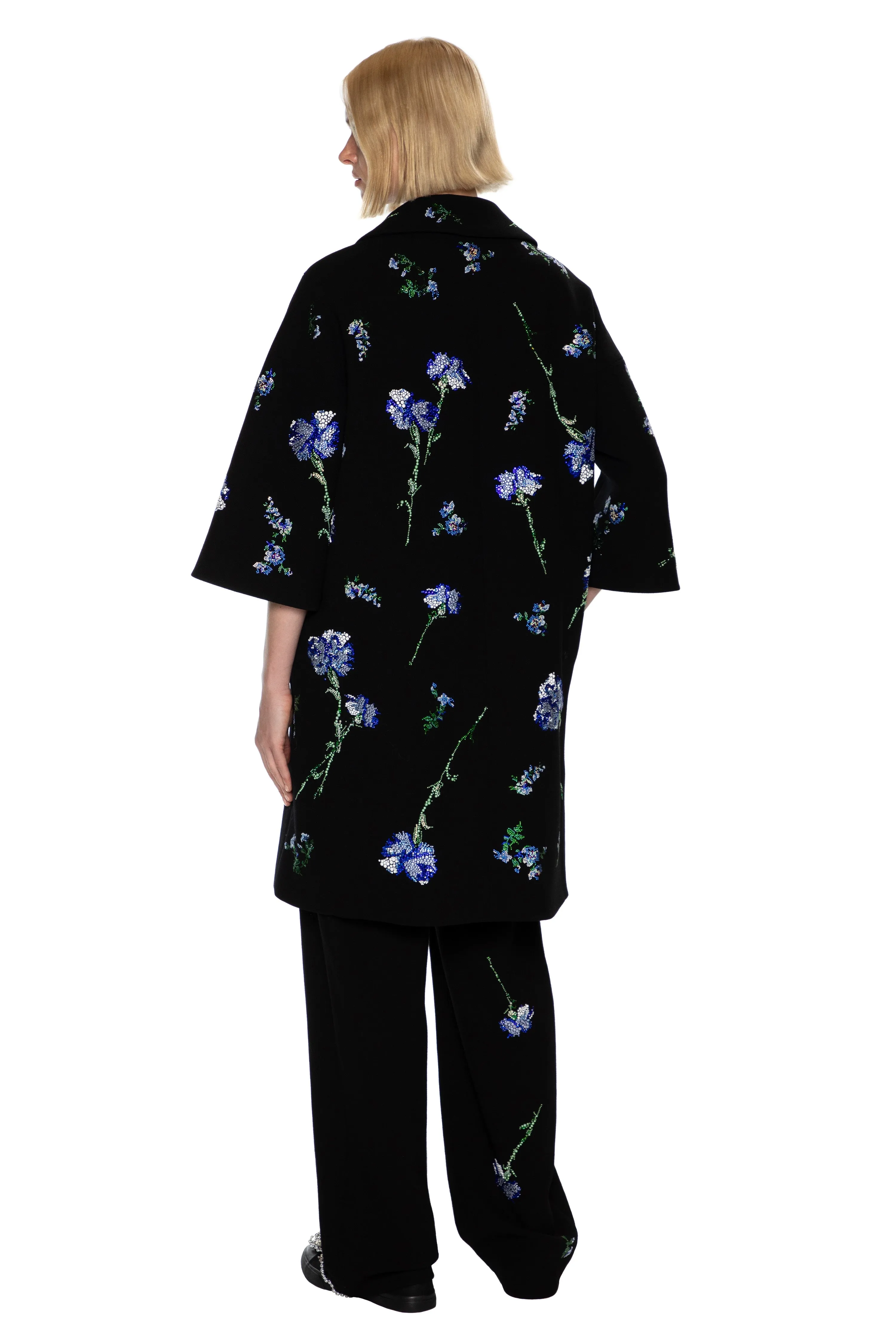 'CECIL BEATON BLUE CARNATION' PATCH POCKET COAT