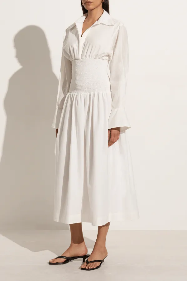 Cervo Midi Dress White