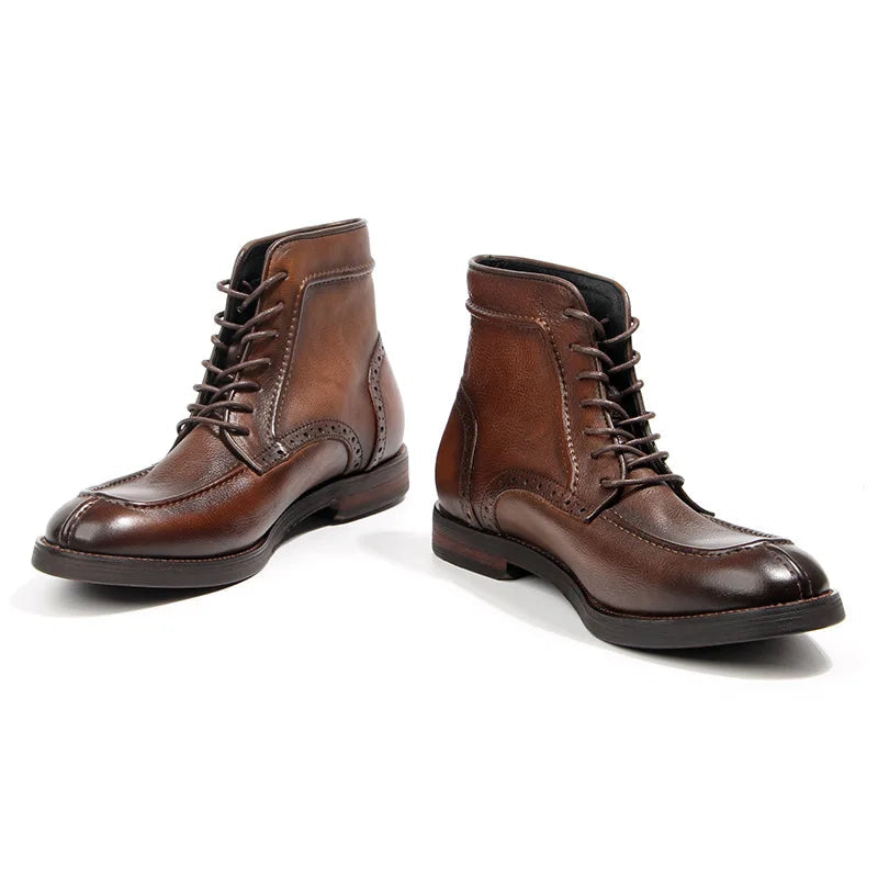 Classic Vintage Soft Genuine Cow Leather Winter Ankle Boots for Men