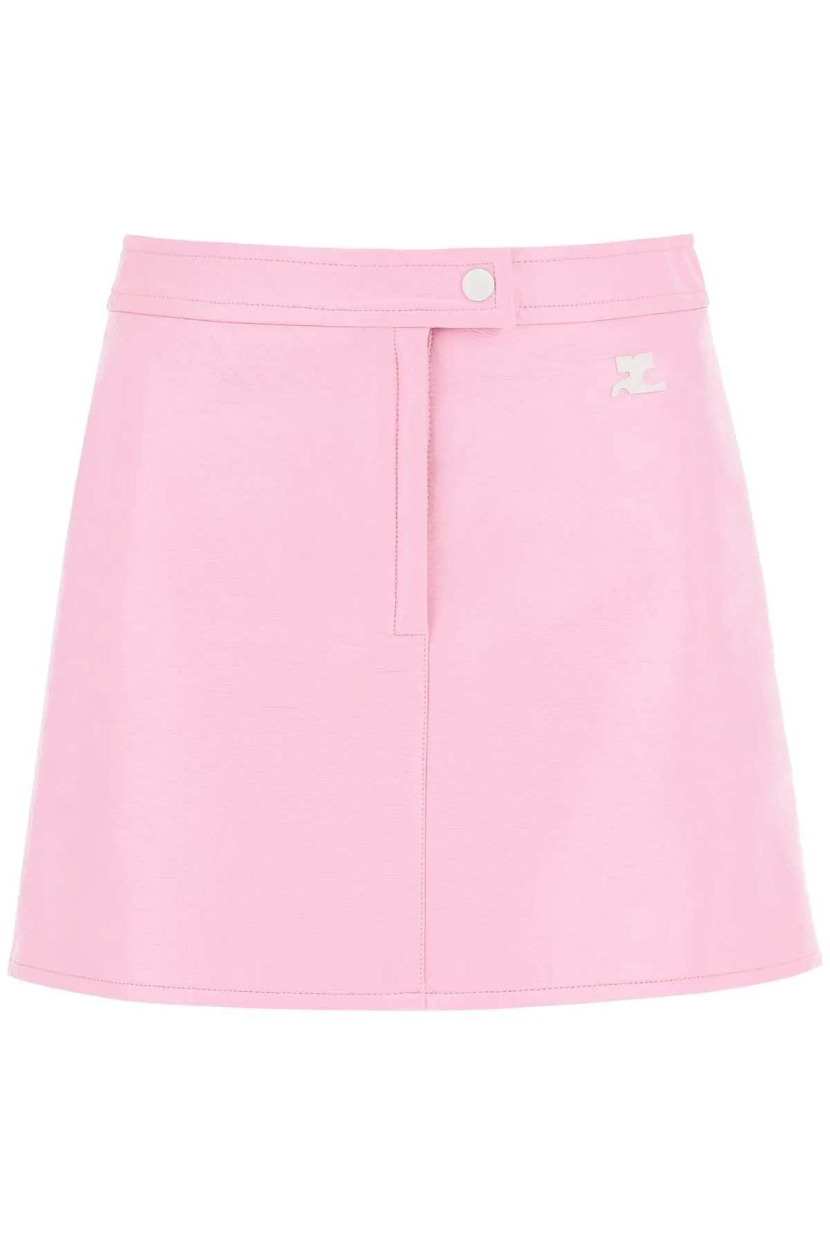 Coated Cotton Mini Skirt