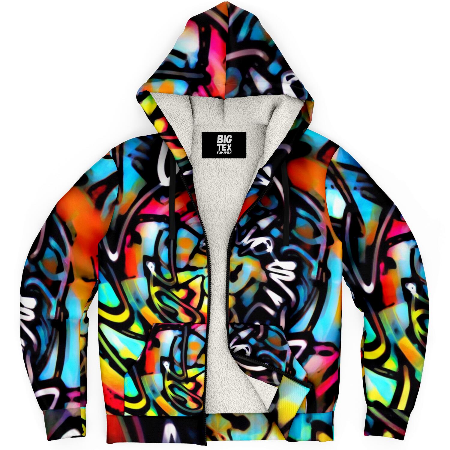 Colorful Graffiti Streetart Chaos Sherpa Hoodie