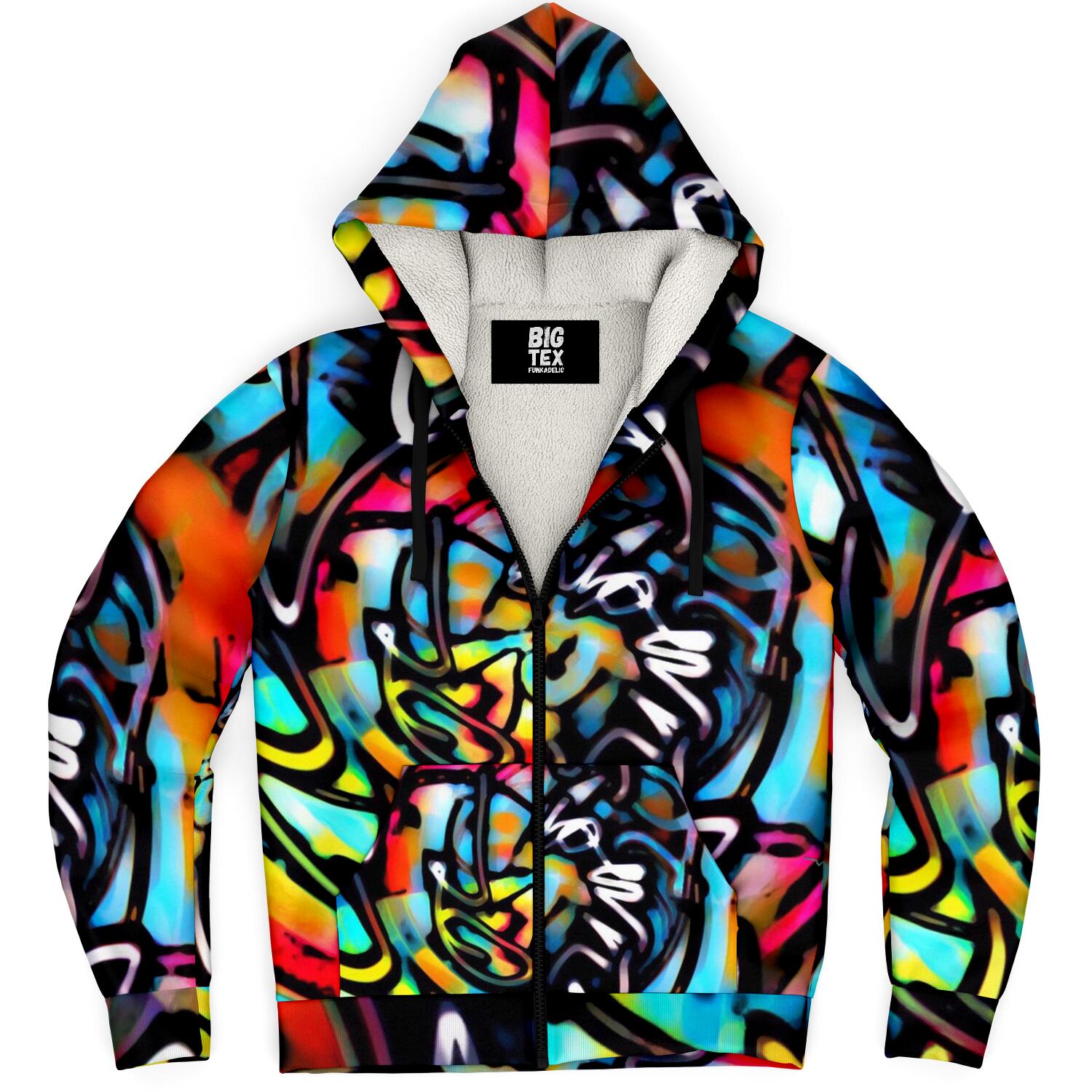 Colorful Graffiti Streetart Chaos Sherpa Hoodie