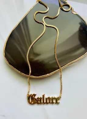 Custom Gothic Font Box Chain