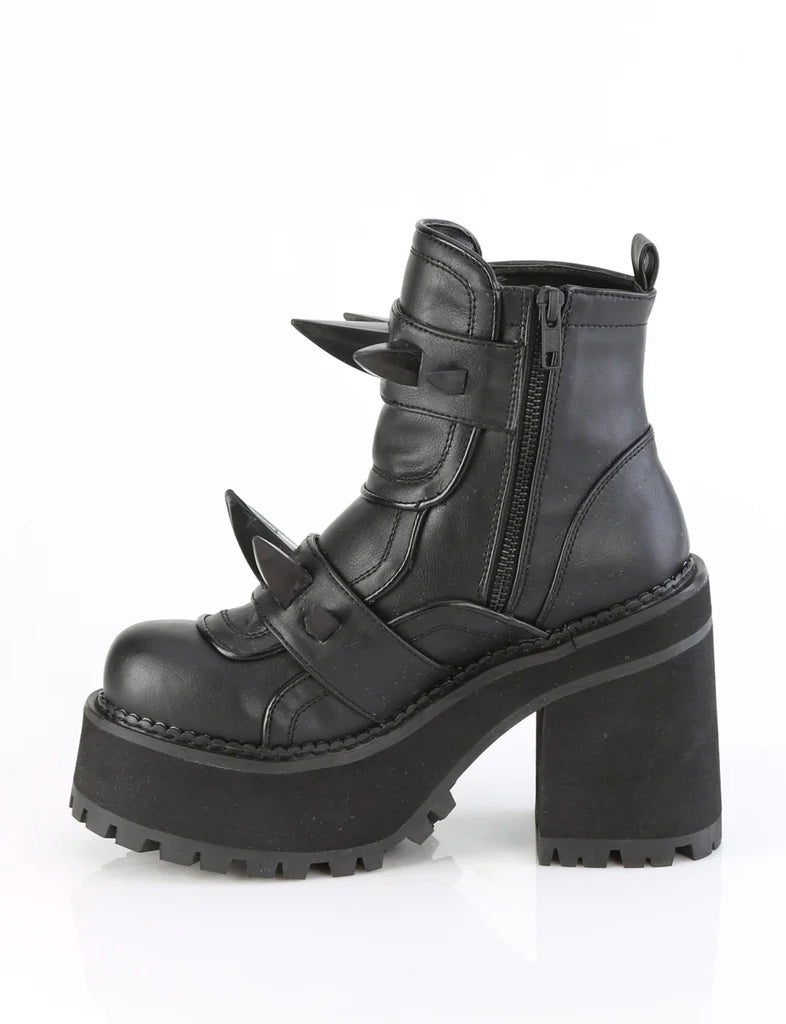 DEMONIA ASSAULT-72 - BLACK VEGAN LEATHER   PRE ORDER 