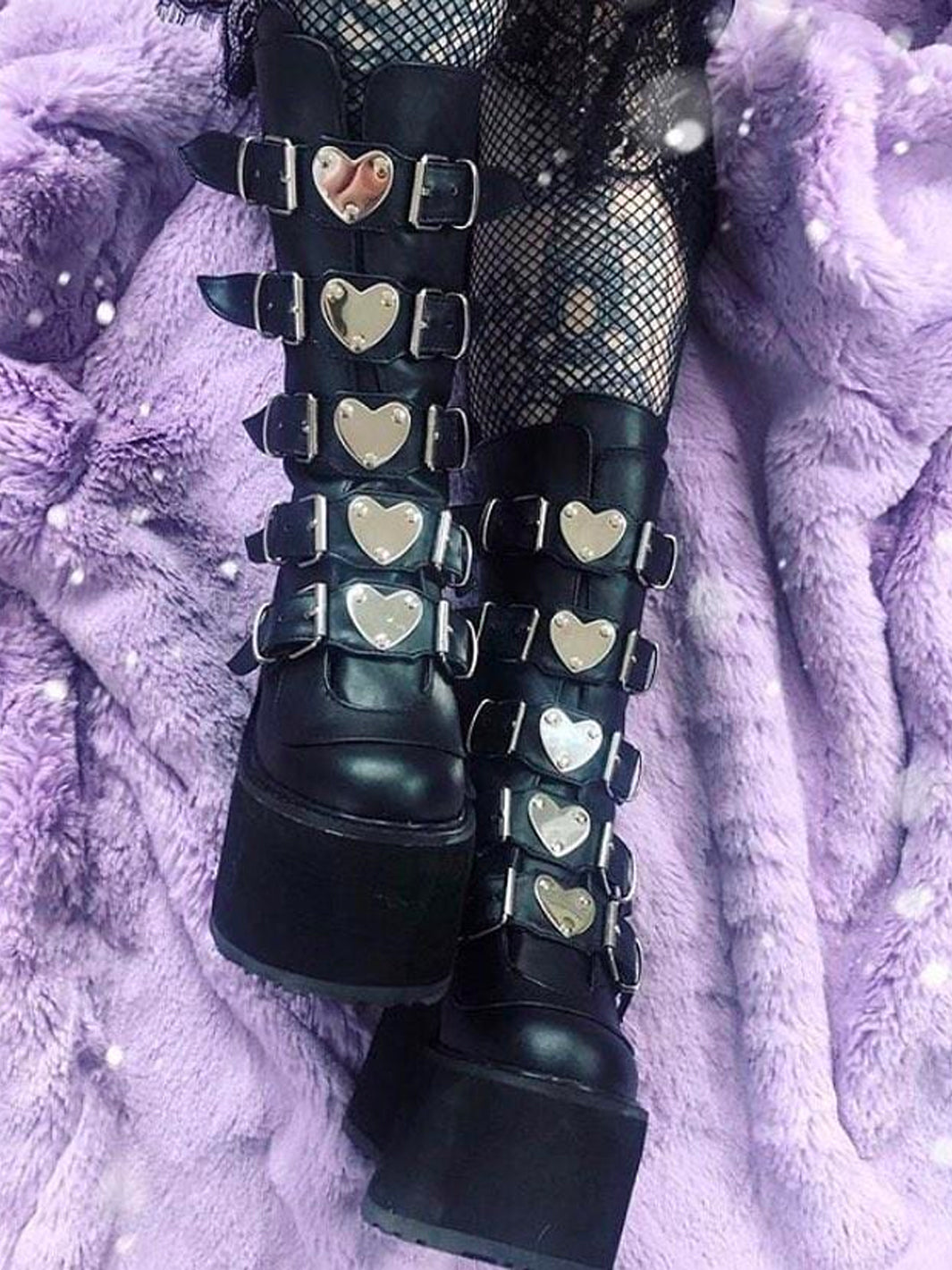 DEMONIA SWING 230 BOOTS - BLACK VEGAN LEATHER