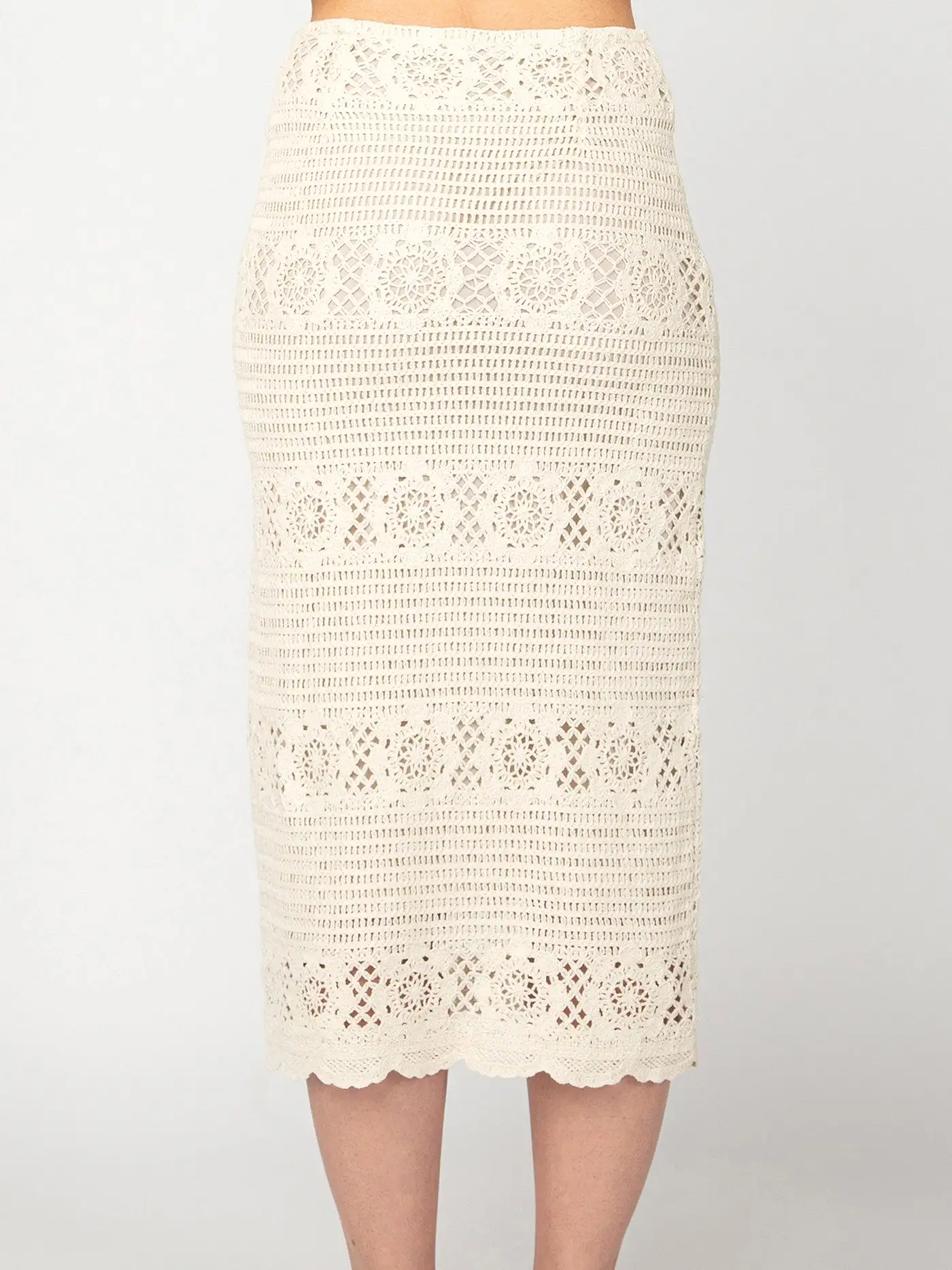 DEX Crochet Long Sleeve Top and Midi Skirt Set