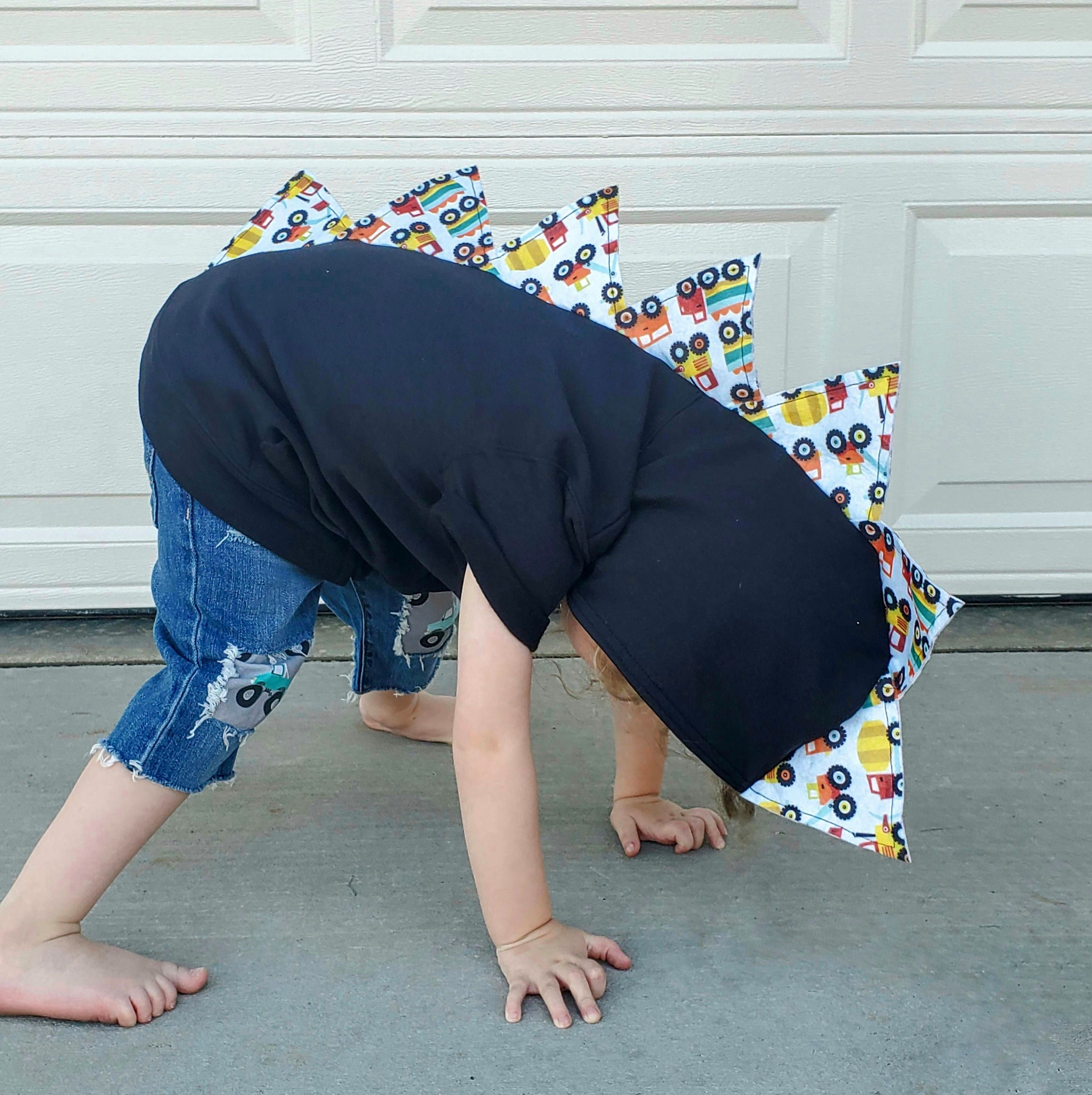 Dinosaur Truck Dino Hoodie - Construction Trucks Spikes