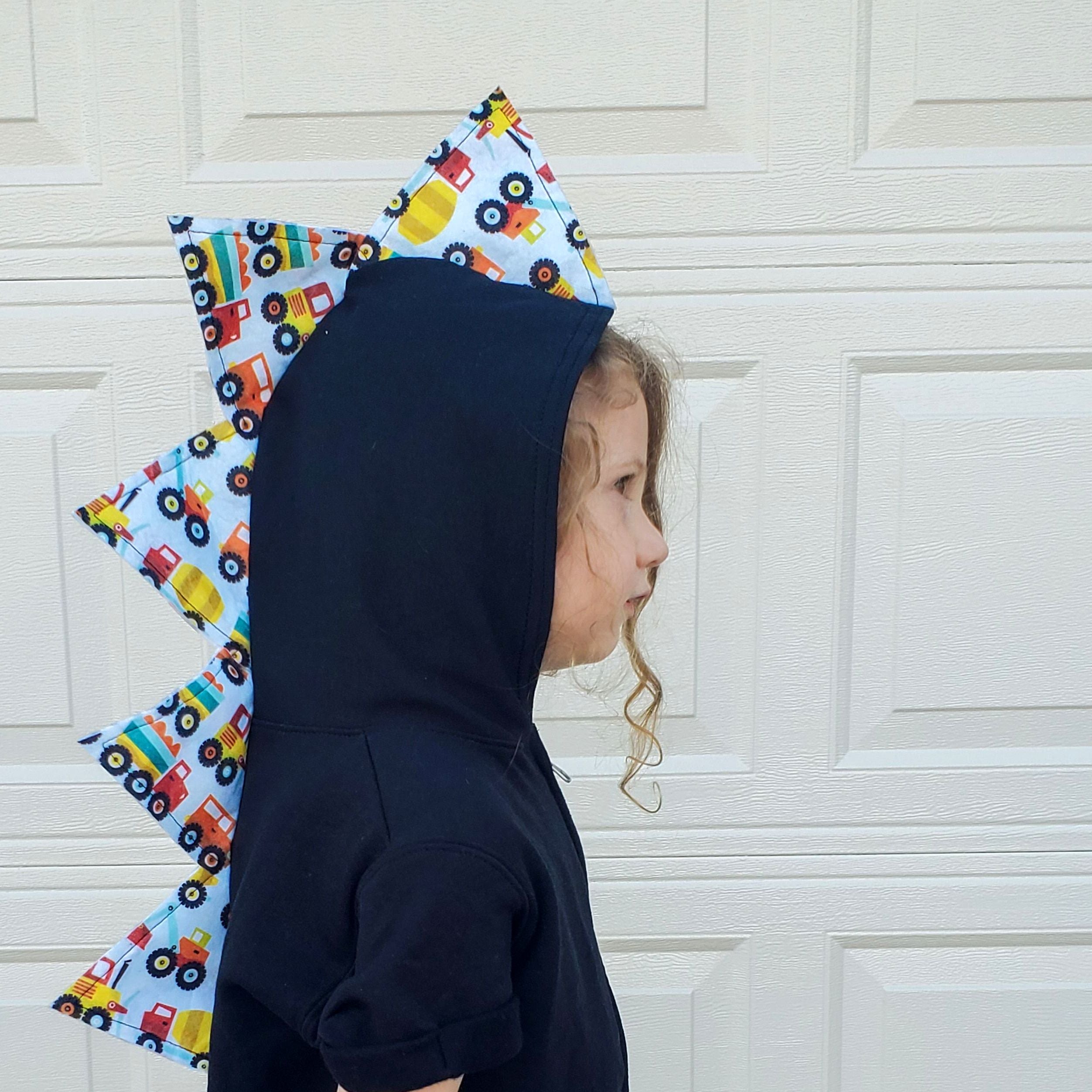 Dinosaur Truck Dino Hoodie - Construction Trucks Spikes