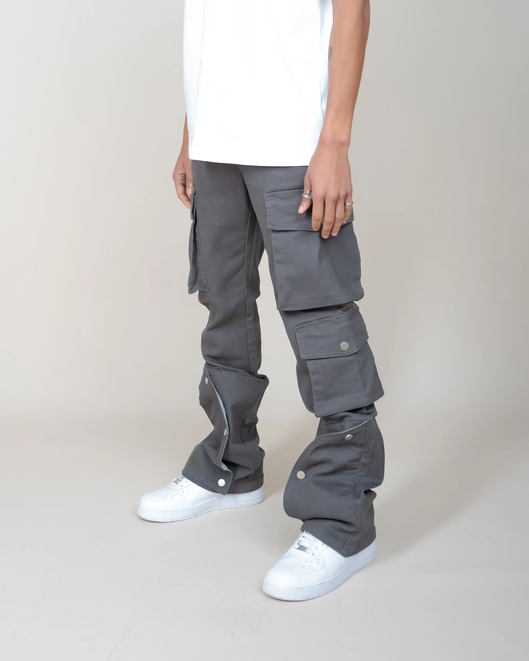 EPTM CLEAN POCKET FLARE PANTS - GREY