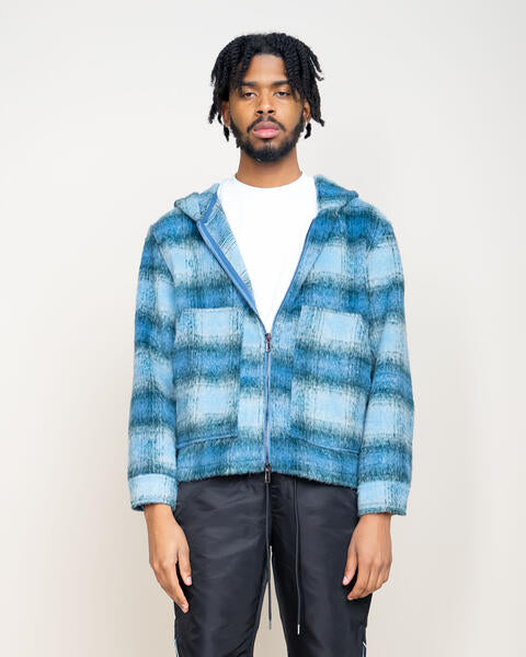 EPTM MOHAIR FLANNEL JACKET-BLUE