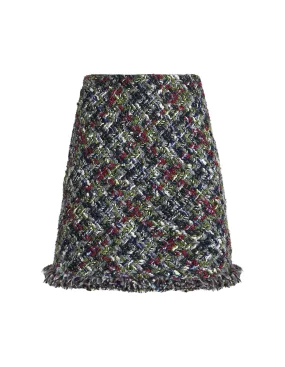 ETRO Multicoloured Wool Boucl? Mini Skirt