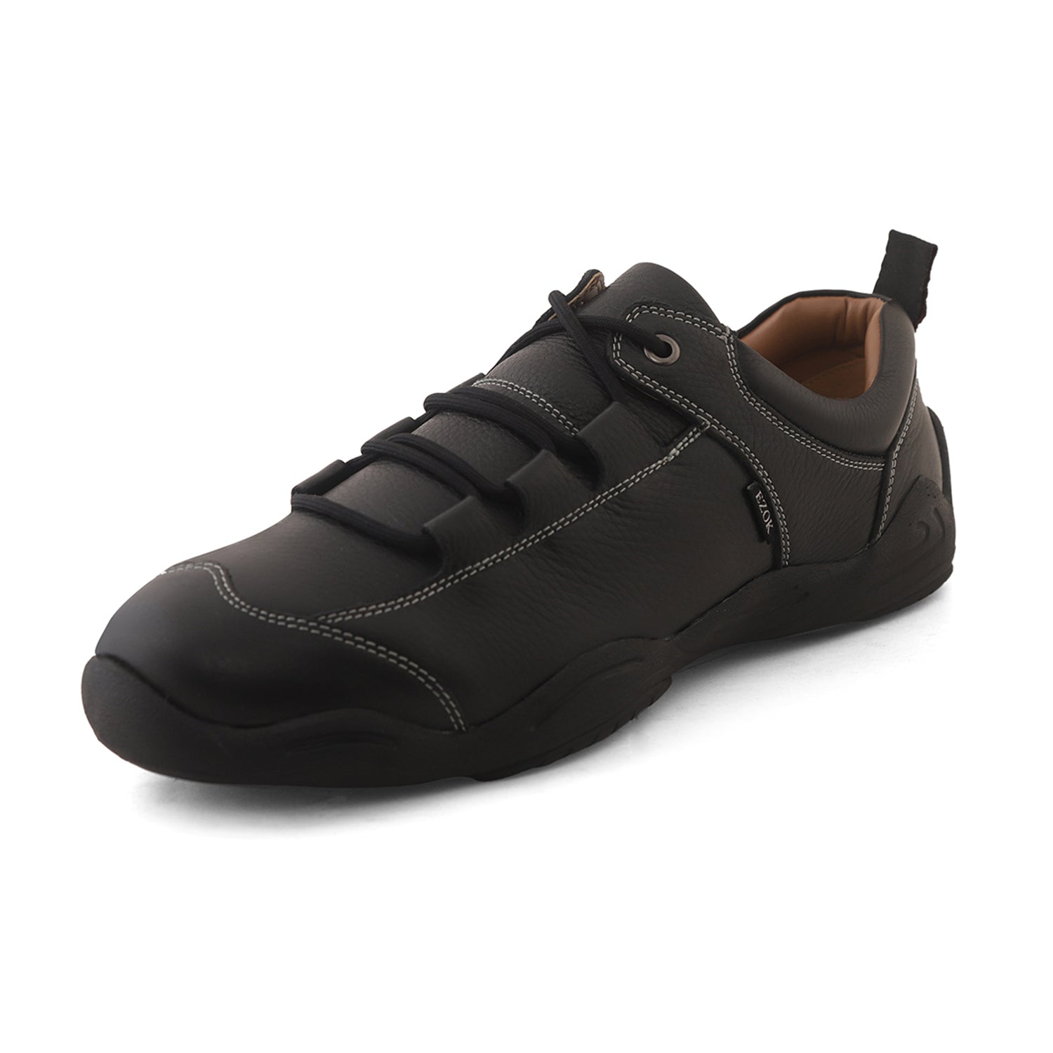 Ezok Mens Casual Black Leather Sneakers