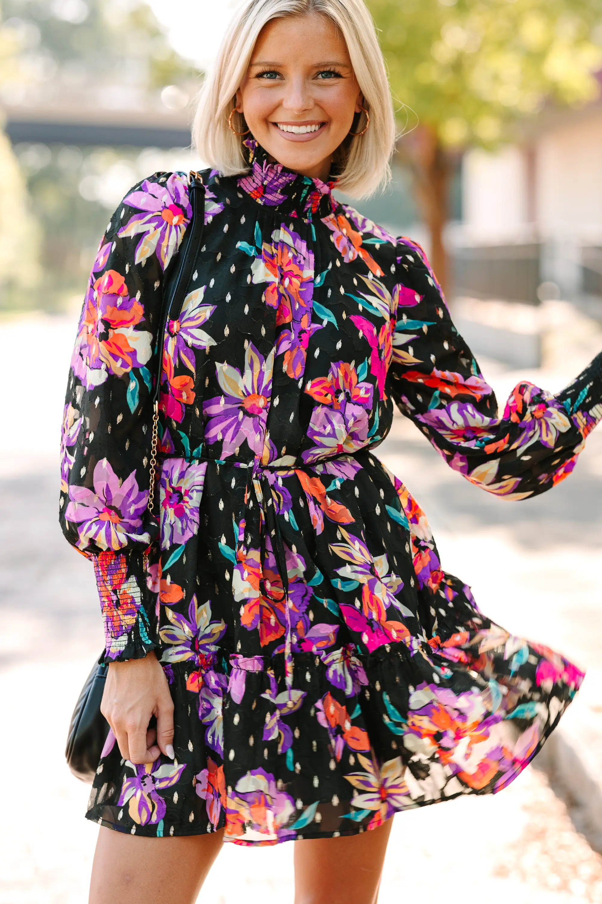 Fate: It's All True Black Floral Dress