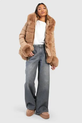 Faux Fur Paneled Parka