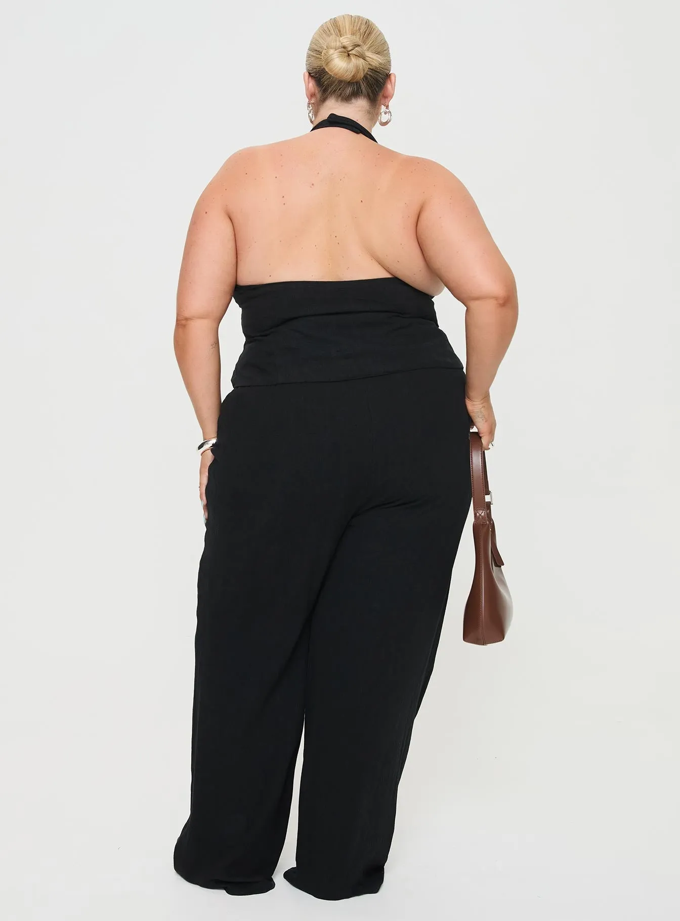 Felipe Linen Blend Pants Black Curve