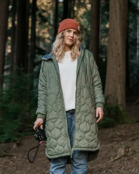 Flora 2.0 langer recycelter isolierter Parka - Staubige Olive