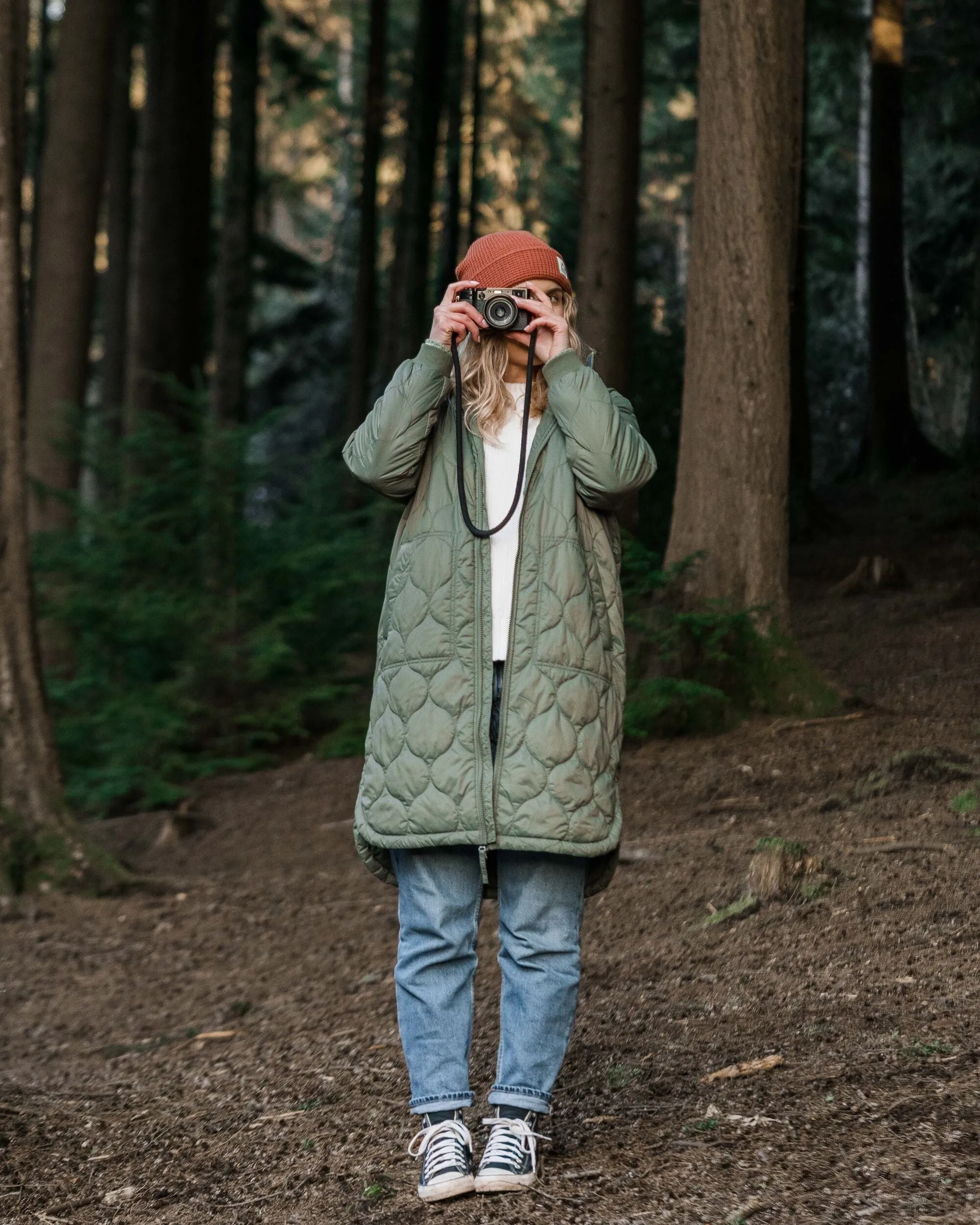 Flora 2.0 langer recycelter isolierter Parka - Staubige Olive