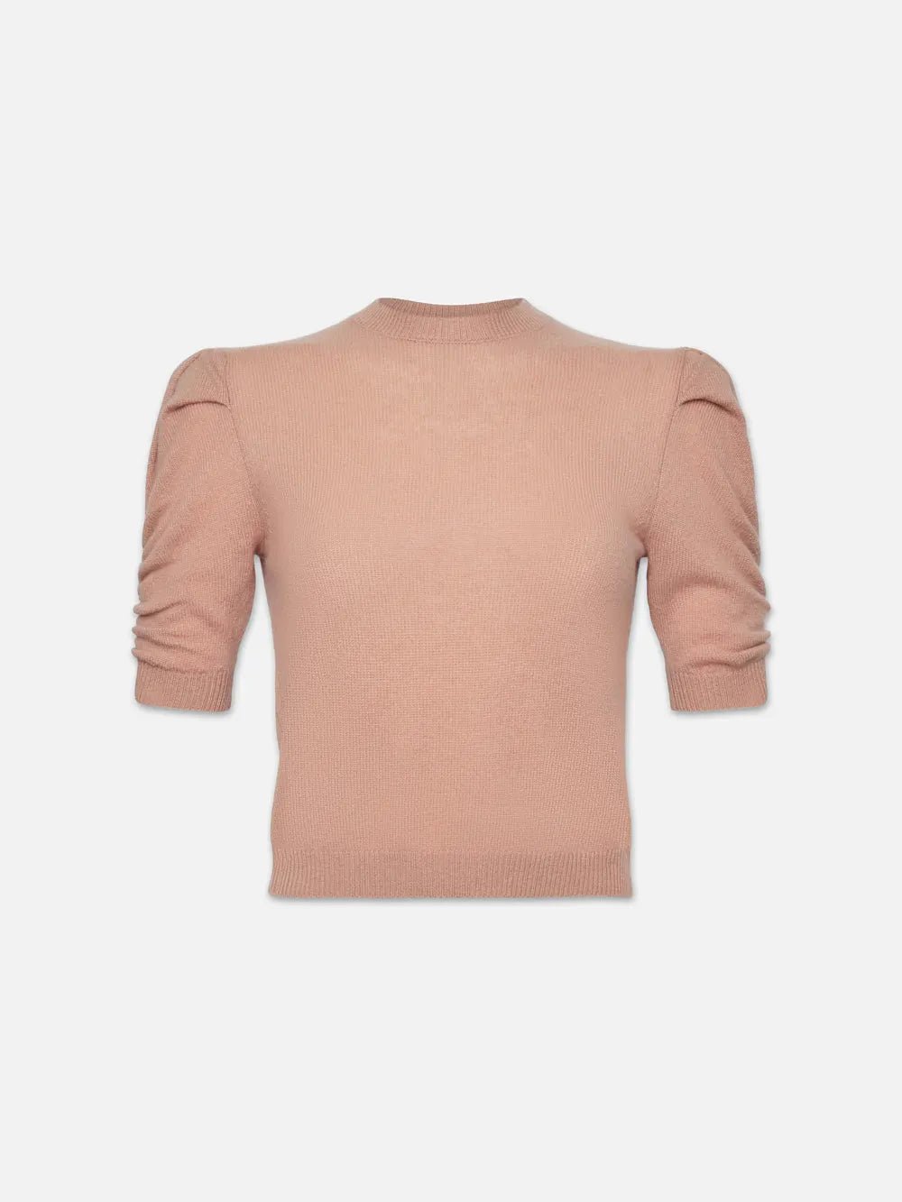 Frame Ruched Sleeve Cashmere Sweater in Blush