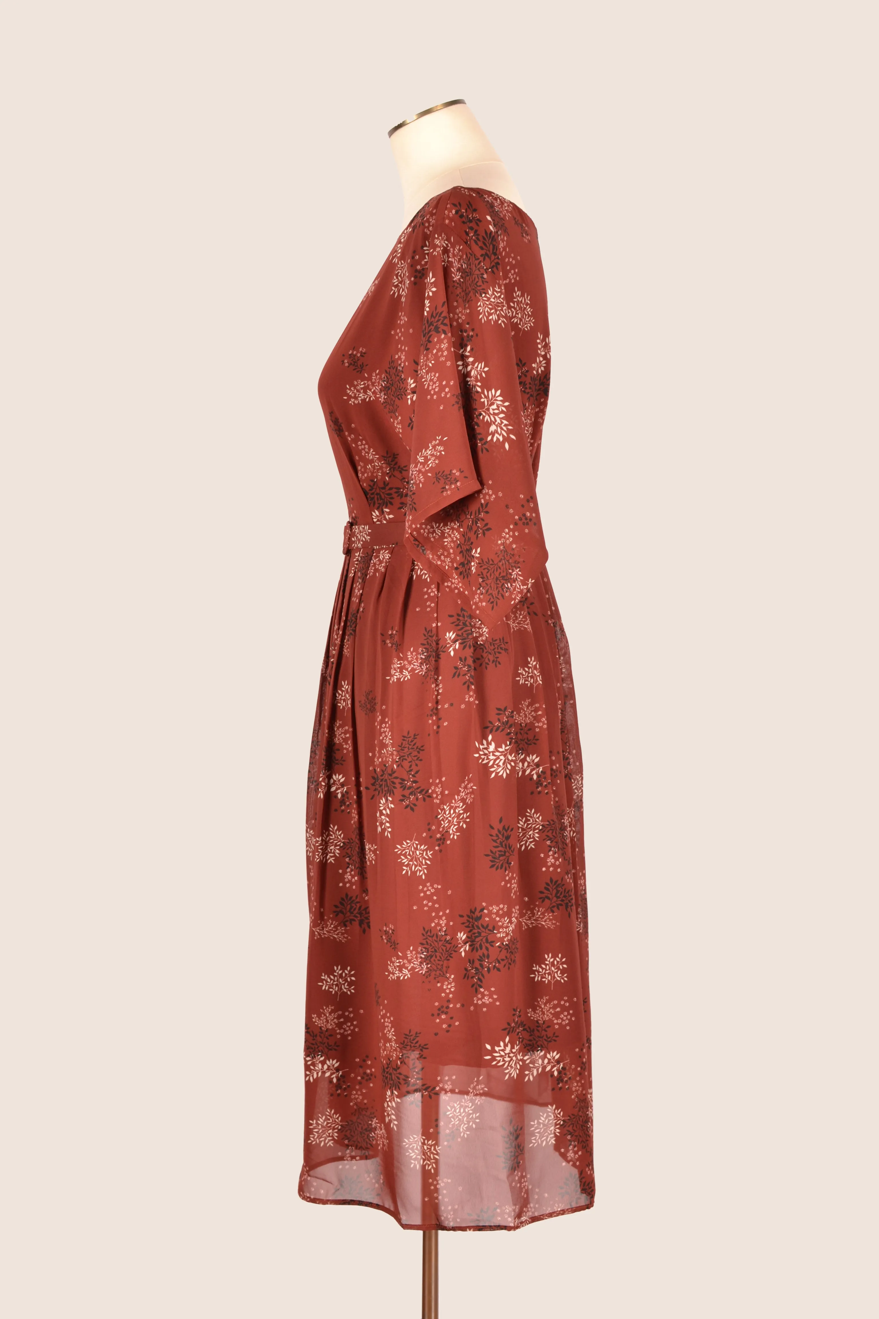 Freida Wine Floral Dress