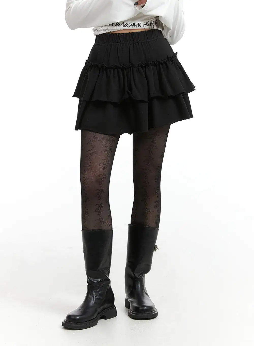 Frill Layered Mini Skirt IJ410