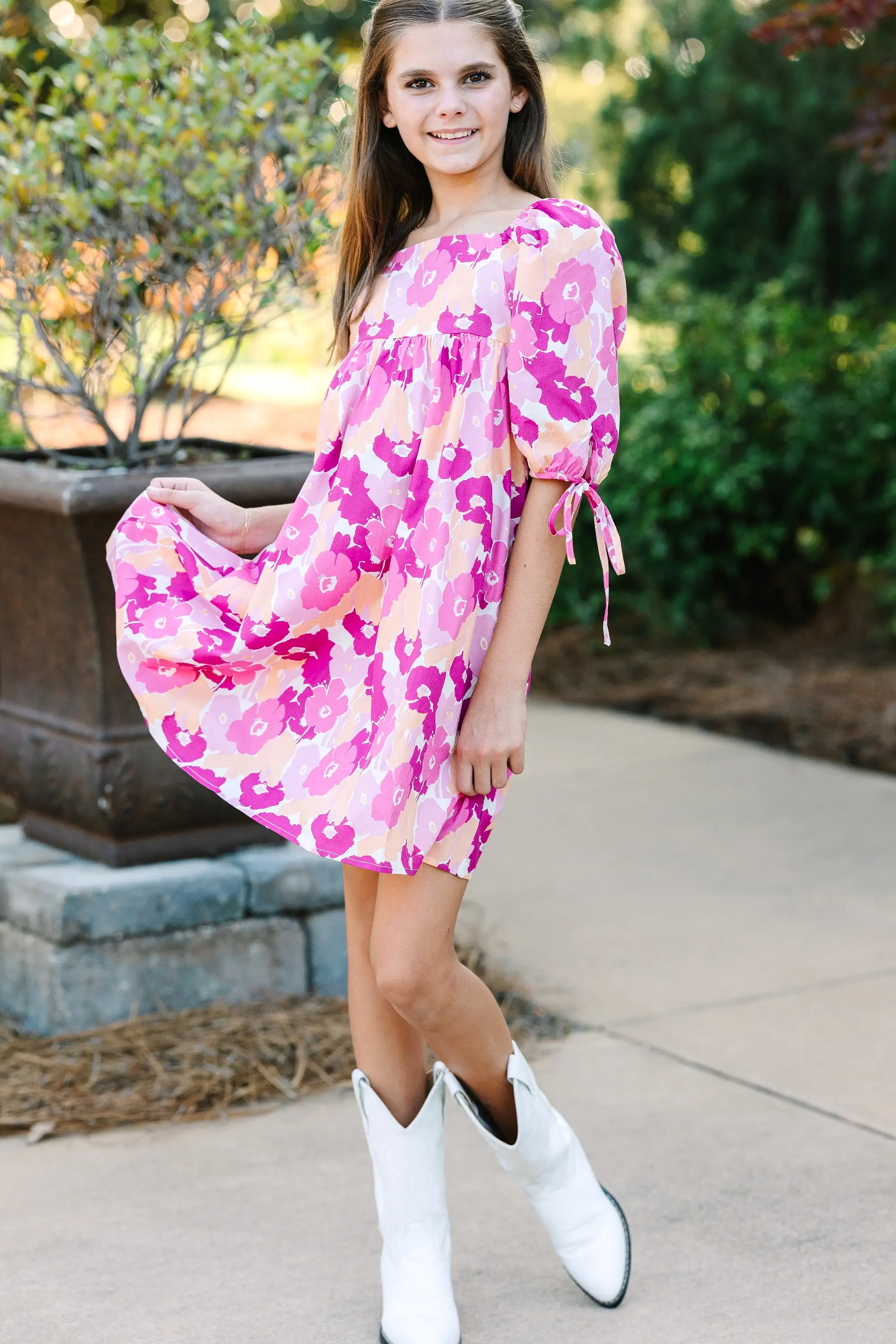 Girls: All For You Pink Floral Dress