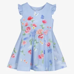 Girls Blue Floral Dress