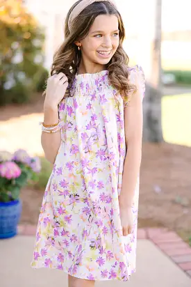 Girls: On The Lookout White Floral Dress