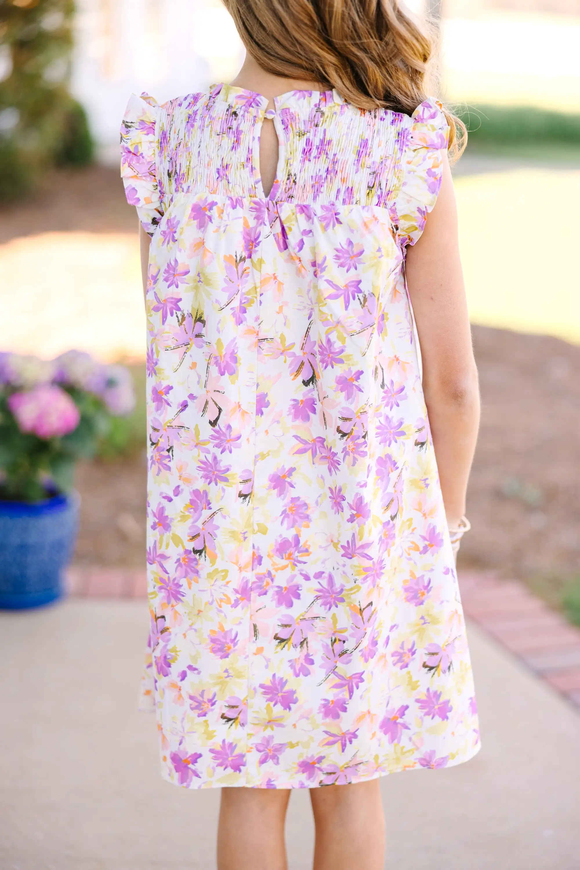 Girls: On The Lookout White Floral Dress