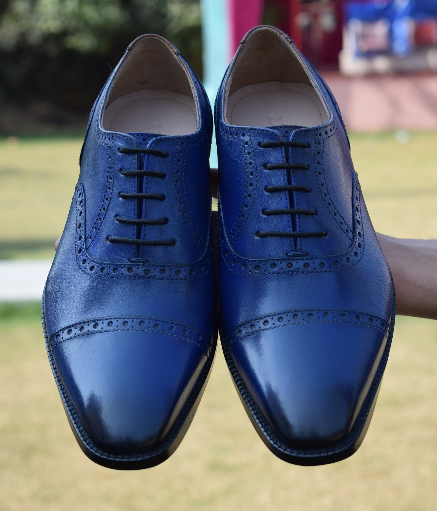 Grant Cobalt Handmade Leather Shoes