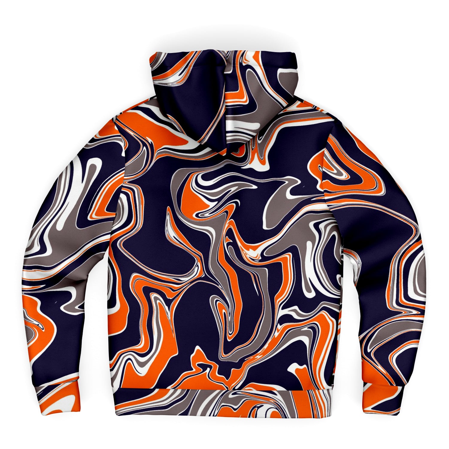 Grey Navy Orange and White Oil Slick Sherpa Hoodie