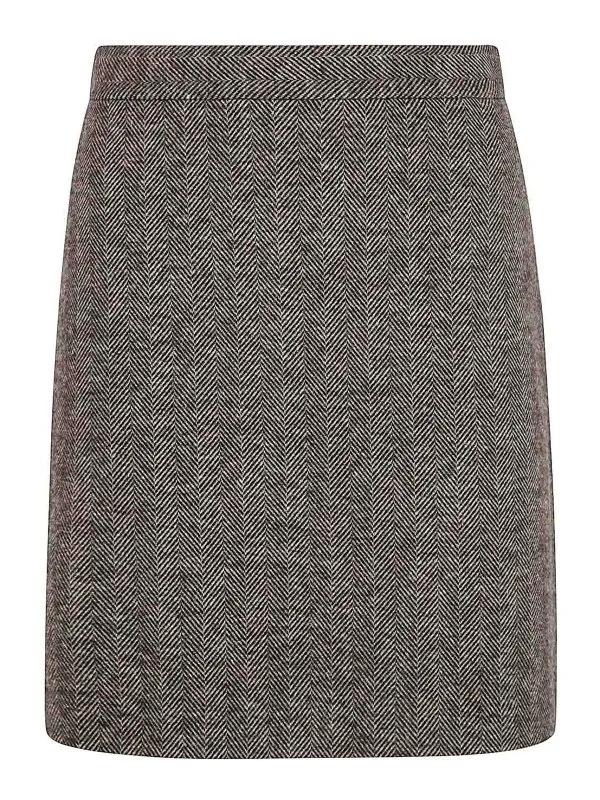 Harris Wharf London Women Mini Skirt Patterned Moleskin