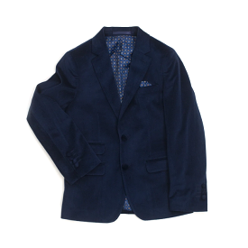 Isaac Mizrahi Boys Velvet Navy Diamond Blazer BL2519